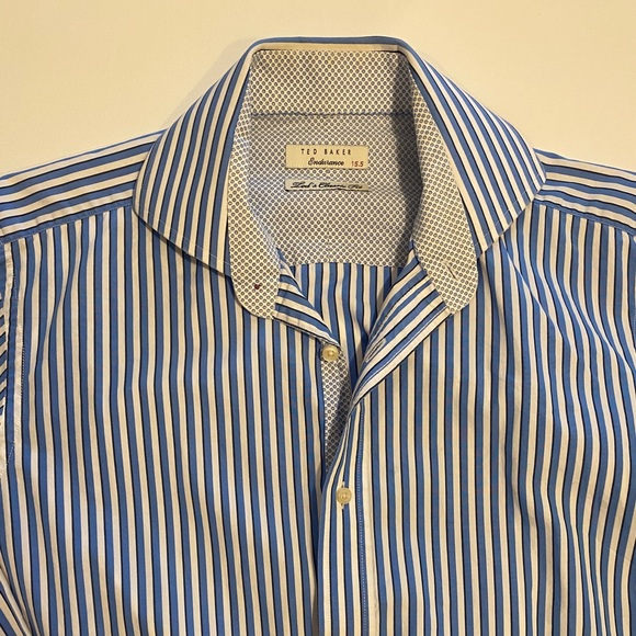 Ted Baker Light Blue Stripped Button Down - Picture 2 of 7